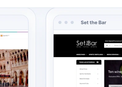 Captura del proyecto Set The Bar, ecommerce de vinos y productos premium